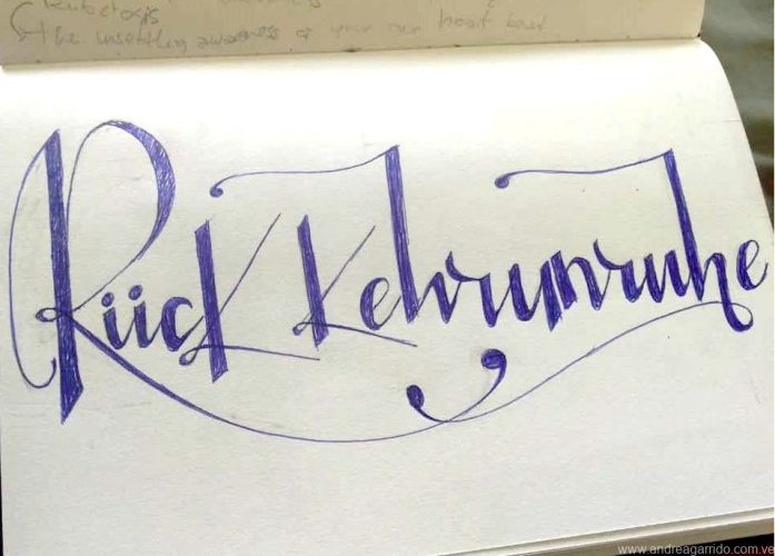 Ruckkehrunruhe lettering. From the german word. The feeling after returning from an inmersive trip