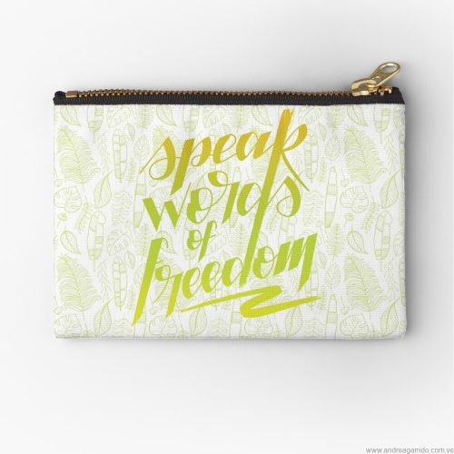 Speak words of freedom-green-u-bag-1 studiopouch