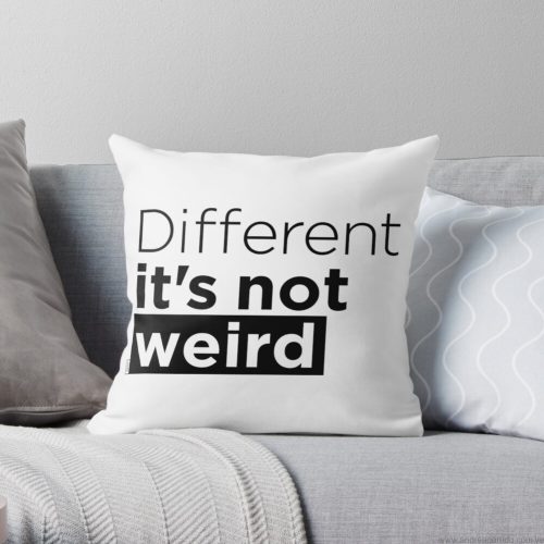 different its not weird Andrea Garrido V throw-pillow