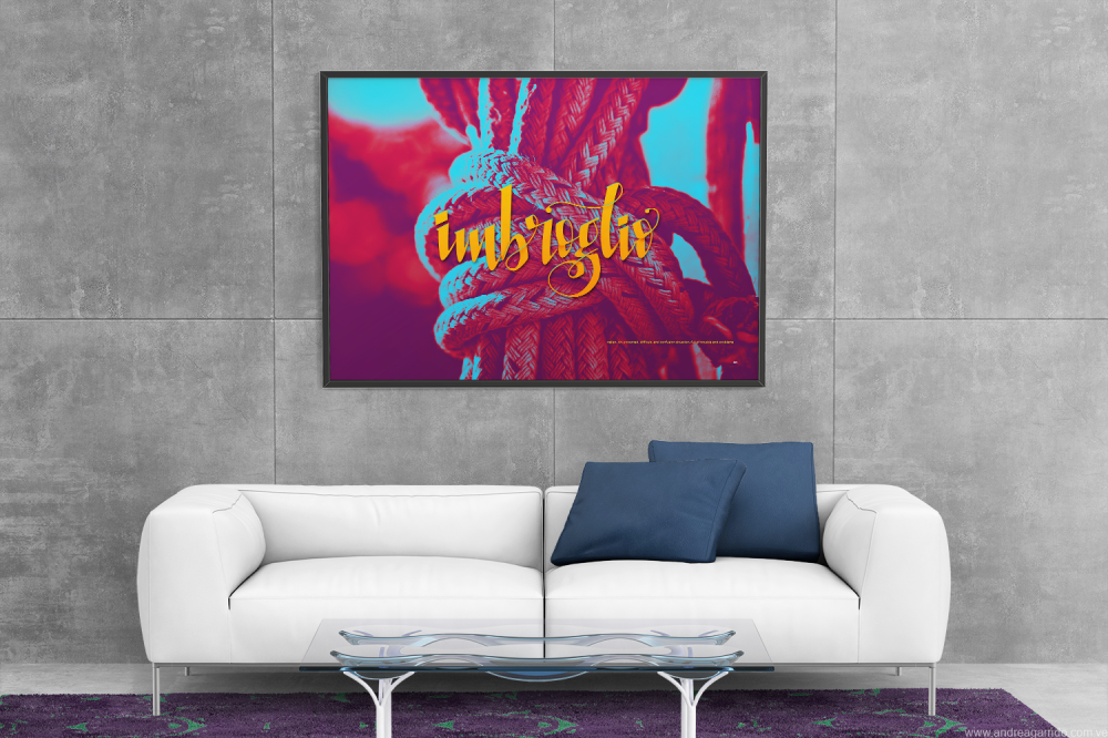 imbroglio lettering Andrea Garrido V framed print