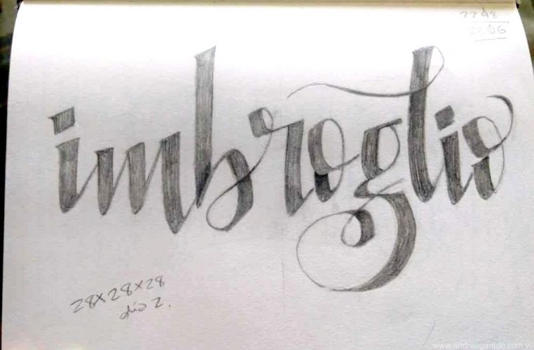 Imbroglio lettering, from the italian word. Something complicated. For the beautiful words serie